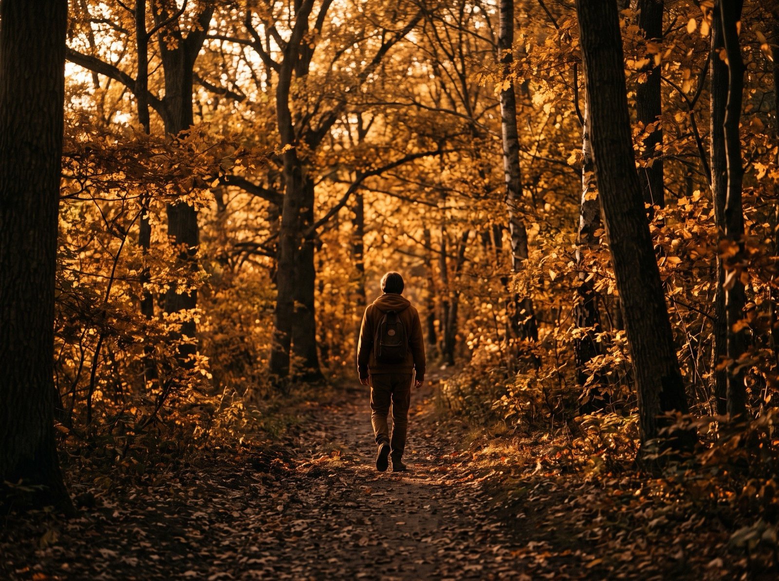 A path through autumn woods near the Cuyahoga Valley